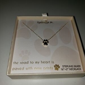 Isabella M Sterling Silver Paw Print Necklace